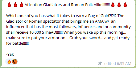 Cool stuff happening in "The Colosseum" Telegram t.me/theakragas - $TheAD  - <a href="/TheColosseumXyz/">The Colosseum</a> theakragasdecadrachm.xyz <a href="/town_yak/">YakTown</a>