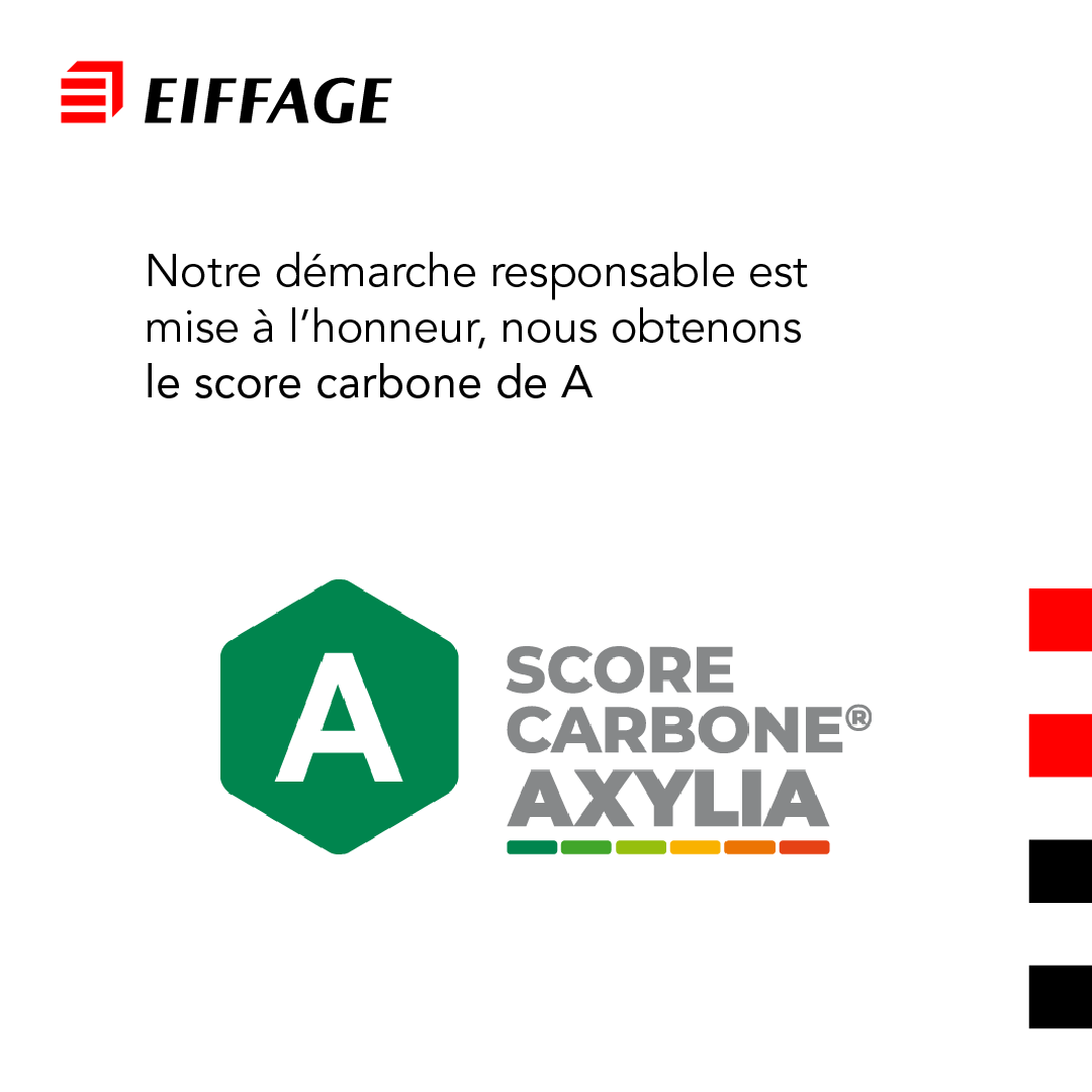 eiffage's tweet photo. 🌿 Nous obtenons le #scorecarbone A de l’indice #verite40 d’@Axylia_ : un indice rassemblant les 40 entreprises françaises capables de payer leur « facture carbone ». 

#EiffageForClimate https://t.co/VnhPwMQ2k3