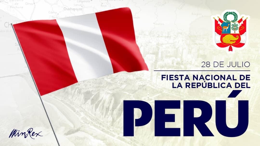 CubaMINREX's tweet photo. #Cuba felicita al pueblo y gobierno de la República del #Perú en ocasión de su Fiesta Nacional.

🇨🇺🤝🇵🇪

Ratificamos nuestro compromiso de continuar estrechando los vínculos bilaterales y de cooperación entre ambos países. https://t.co/4lOGxKhyeb