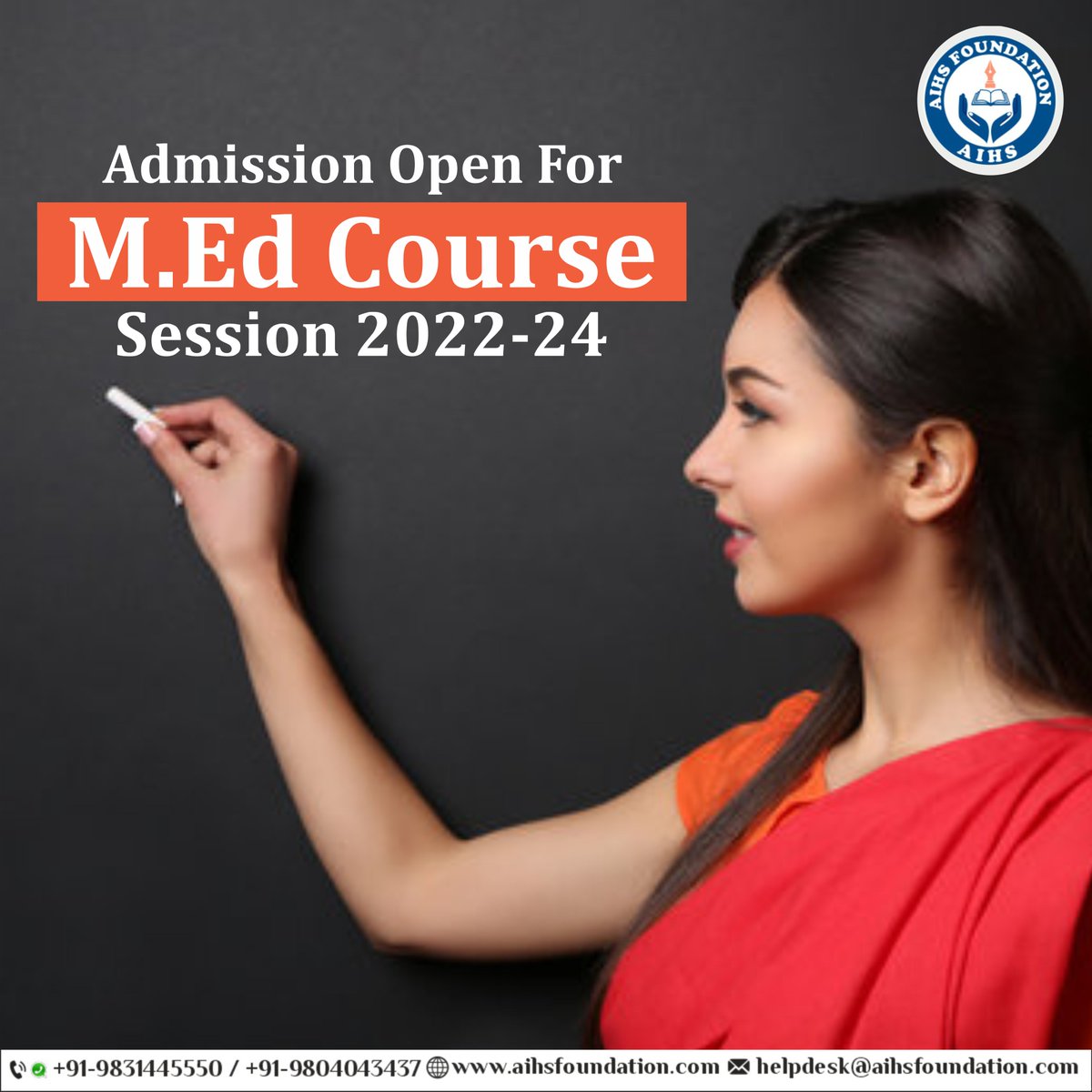 AIHS_Kolkata's tweet image. M.Ed Admission 2022-24 
Book your seat now 
Contact: 9831445550, 9804043437 
#med #medadmission #medcourse #teacher #aihs #aihskolkata