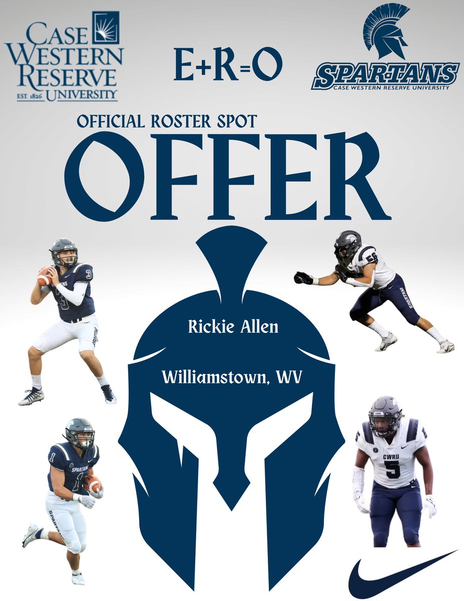 Rickiebobby03's tweet photo. After a great phone call with @CoachSlesh, I am excited to be offered a roster spot and support through admissions at Case Western Reserve University!  @CWRUFootball https://t.co/JjeMUD6u6k