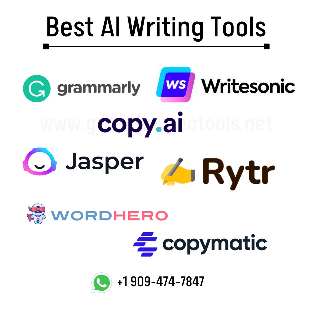 janetjacksonseo's tweet photo. Best AI Writing Tools
Monthly offer available🛒🛒🛒
Contact Whatsapp 👉https://t.co/ymctdYHcqU
#copymatic #grammarly #writesonic #copy.ai #jasper #Rytr #wordhero https://t.co/vQpQpiuhBh