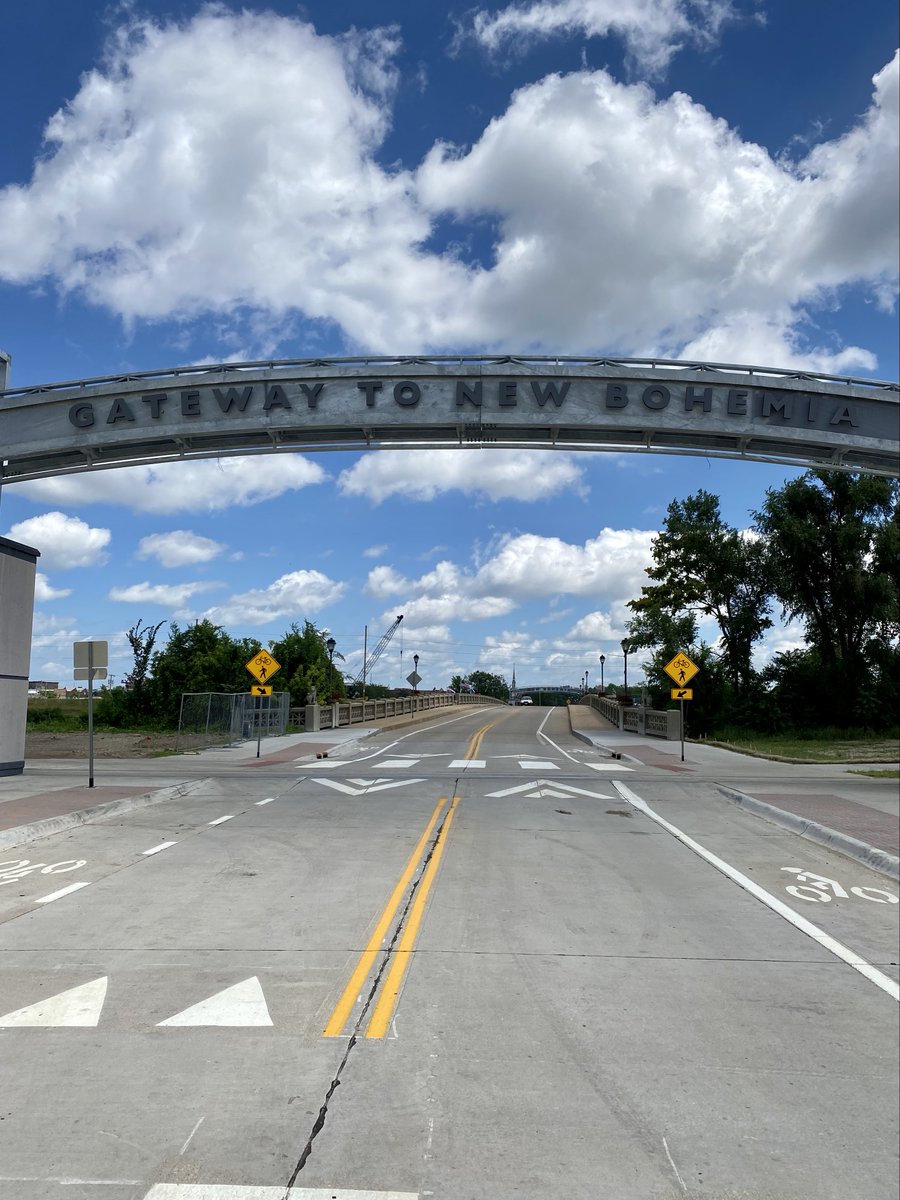 HelloCR_IA's tweet photo. @thedistrict_cr is showing off a new look to welcome visitors! The 16th Avenue Bridge of Lions between NewBo and Czech Village is now open, and flood protection work is complete. Drive through to czech it out! π¦
#czechvillagecr #newbocr #cedarrapids #thisisiowa #iowa #crtourism https://t.co/0r8xFyxVmc
