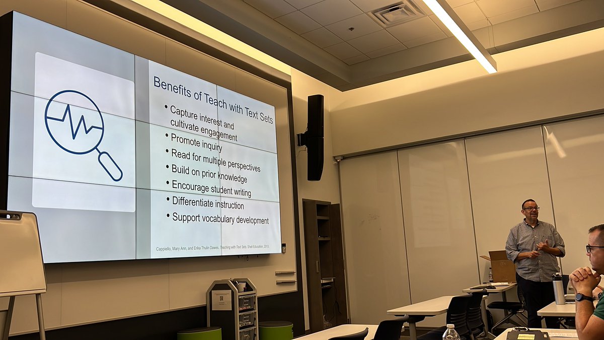 region10ss's tweet image. We are fortunate to be learning today about #textsets from Richard Hasenyager from @RosenPublishing - promoting inquiry, engagement, multiple perspectives, etc. @ESC11SS @ChelseaHowells9 #r10socialstudies #DFWSocStud @KellyBellar @Region10ESC