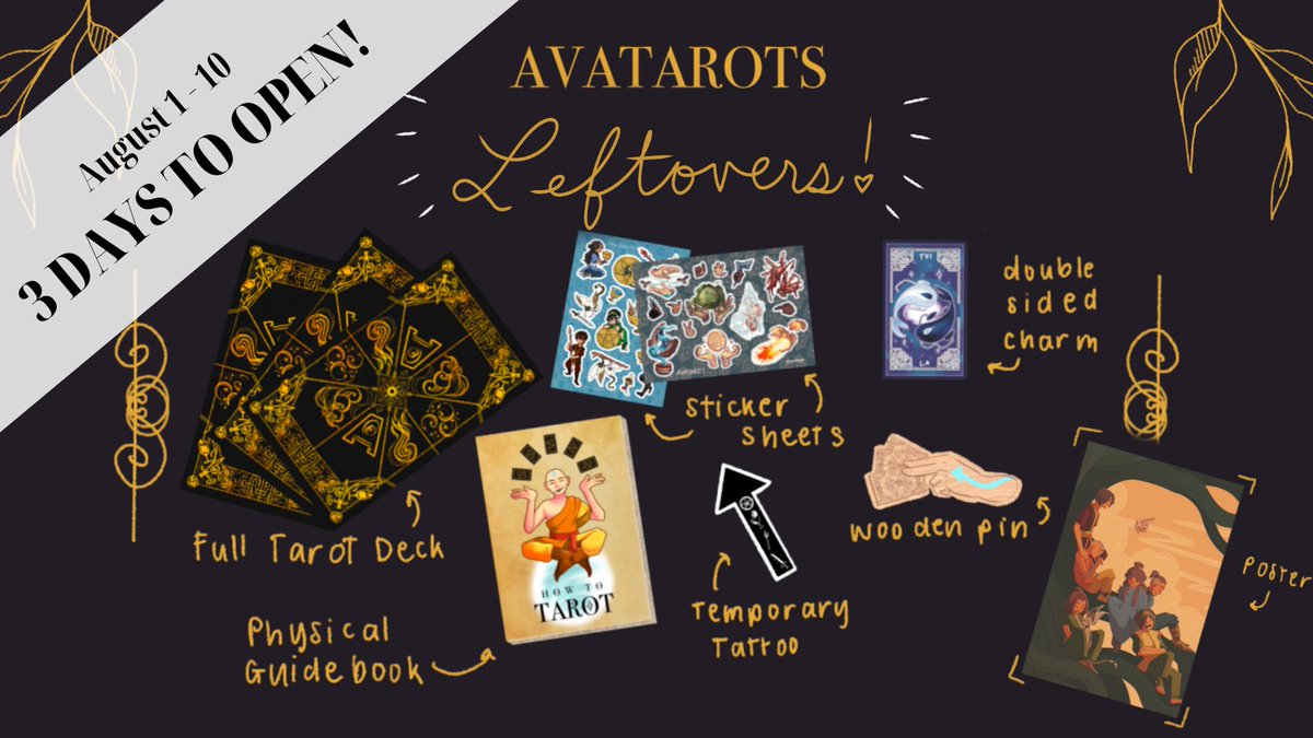 avatarots's tweet photo. ‼️LEFTOVER SALES‼️ With all preorders sent out, we are reopening our store for a limited time! 

Mark your calendars--the shop opens at noon EST on Monday, 8/1 and will close on 8/10! We'll have bundles and a la carte items.

Preview our bundles here: https://t.co/kYdVyaYsuK 🔥 https://t.co/N4e5Ngl1R0