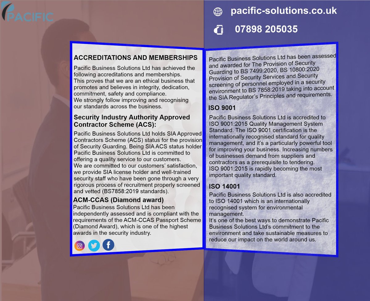 Pacific Security Solutions (@pacificbusines1) on Twitter photo ACCREDITATIONS AND MEMBERSHIPS π€
Get in Touch:
π: pacific-solutions.co.uk
βοΈ: info@pacific-solutions.co.uk
βοΈ: 07898 205035 ACCREDITATIONS AND MEMBERSHIPS π€
Get in Touch:
π: pacific-solutions.co.uk
βοΈ: info@pacific-solutions.co.uk
βοΈ: 07898 205035