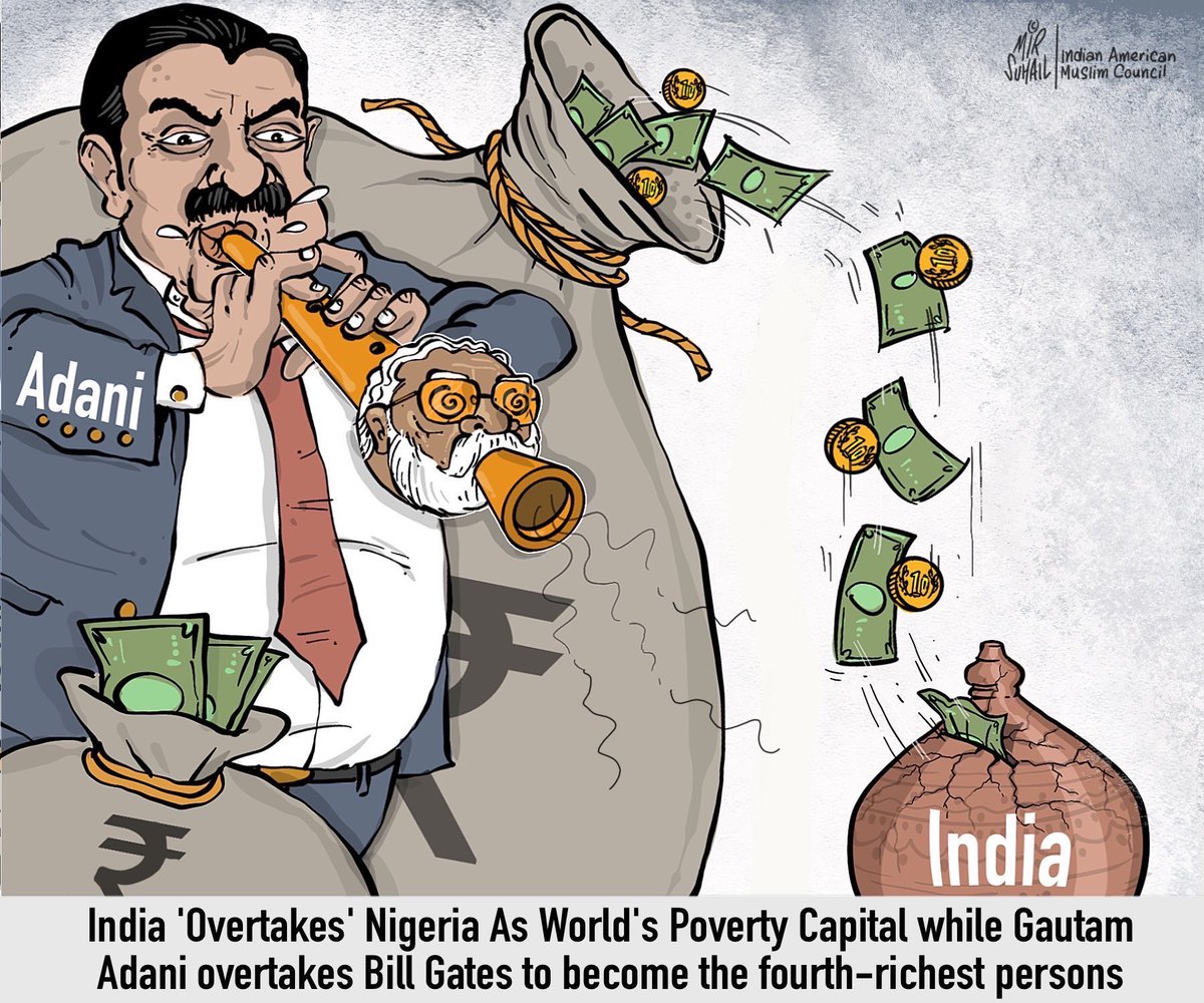 Adani surpassed Bill Gates in richest list & India surpassed Nigeria in extreme poverty list