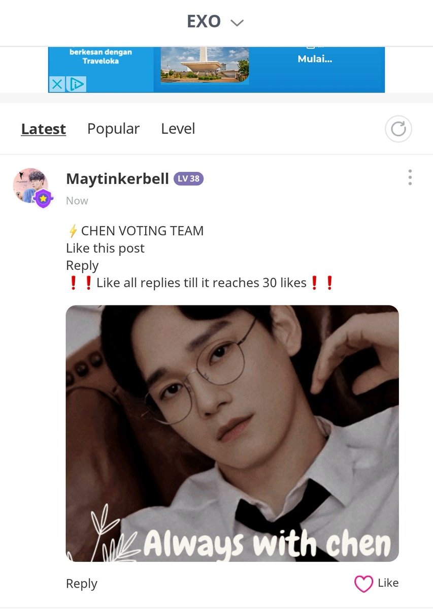 chen_team's tweet image. [IDOL CHAMP] Check the EXO Community for our Post 

⚡ Like 
‼️Reply and like all Replies till we reach 30 Likes

⚡Check Attendance
⚡Watch Ads

#CHEN #첸 #김종대 #종대 #JONGDAE #엑소첸 @weareoneEXO