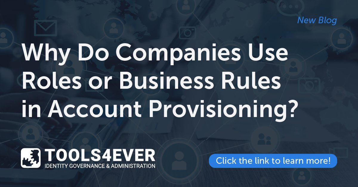 Tools4ever's tweet image. Without roles and permissions, user account management can get messy and costly. Learn the reasons companies put a role or rule based system in place. 

#IdentityManagement #AccountProvisioning

bit.ly/3NQGxOn