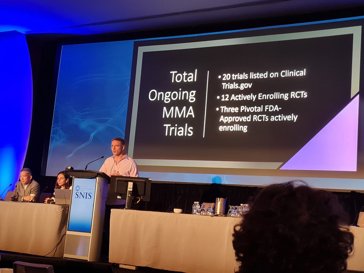David Fiorella discusses rapid progress in MMA embolisation for cSDH treatment at #SNIS2022. Gives insights on the wealth of ongoing trials in this space (STEM, EMBOLISE, MEMBRANE), adding: "We should have level one evidence here in the next 18 months - maybe at <a href="/SNISinfo/">SNIS Info</a> 2024"