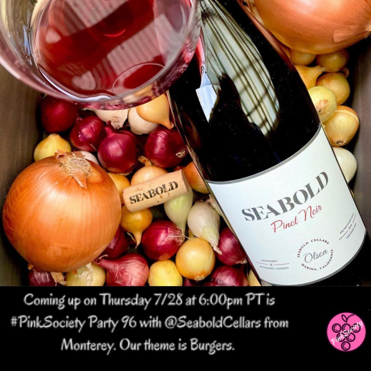 #PinkSociety (@thepinksociety_) on Twitter photo Good morning #PinkSociety Family. Tonight is our 96th Party as we creep up on 100. We host <a href="/SeaboldCellars/">Seabold Cellars</a> as we talk wine & burgers. Bring a friend and see you at 6pm PT/9pm ET. <a href="/boozychef/">boozychef</a> <a href="/jflorez/">Joe Florez</a> <a href="/Kerryloves2trvl/">Kerry</a> <a href="/RedWineCats/">Misty</a> <a href="/myvinespot/">Dezel Quillen</a> <a href="/DeBodene/">Philip De-Bodene</a> <a href="/ja2cook/">J.</a> Good morning #PinkSociety Family. Tonight is our 96th Party as we creep up on 100. We host <a href="/SeaboldCellars/">Seabold Cellars</a> as we talk wine & burgers. Bring a friend and see you at 6pm PT/9pm ET. <a href="/boozychef/">boozychef</a> <a href="/jflorez/">Joe Florez</a> <a href="/Kerryloves2trvl/">Kerry</a> <a href="/RedWineCats/">Misty</a> <a href="/myvinespot/">Dezel Quillen</a> <a href="/DeBodene/">Philip De-Bodene</a> <a href="/ja2cook/">J.</a>