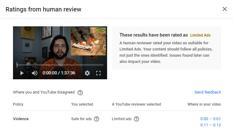 Wendigoon8's tweet photo. To let everyone know how inconsistent and insane YouTube is with their guidelines, a HUMAN REVIWER said that the reason my Waco video was unsuitable for advertisers was because of NEWS FOOTAGE and this still I used from the day of the fire. This is beyond parody. https://t.co/037I3LiMS9