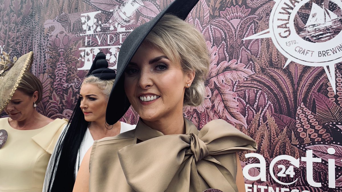Sandra Faller from Galway wins Best Dressed Lady competition at Galway Races .