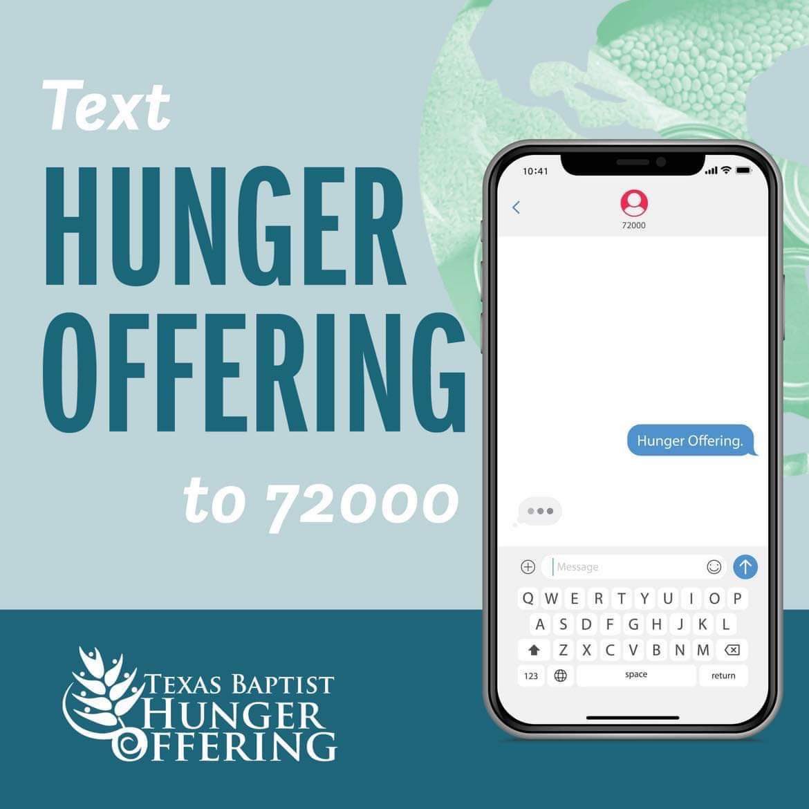 This Sunday is a fifth Sunday! We’re texting Hunger Offering advocates to share our latest video and encourage them to make a gift and support the Texas Baptist Hunger Offering. You too can join in. Text HUNGER OFFERING to 72000 now!
