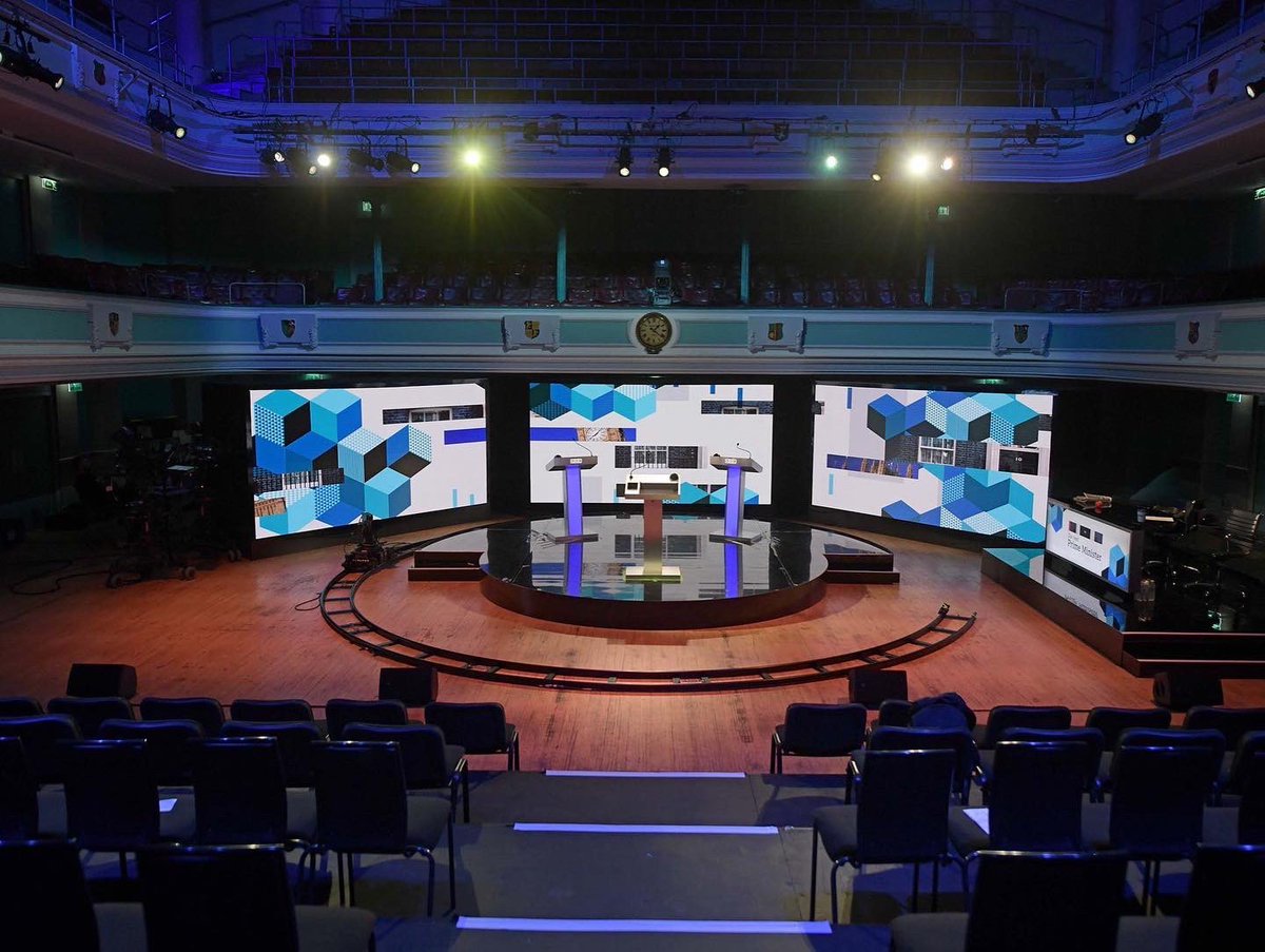 chrisckmedia's tweet photo. What a week!
On Monday 18th we sat in the venue and had no set, no crew and no show.
We went LIVE on Monday 25th.
A totally remarkable team effort from @cloudbass @OpsBBC and the entire team who got this on air so quickly and made it look stunning.
Very proud.
#BBCOurNextPM https://t.co/zWPlMc2WYc