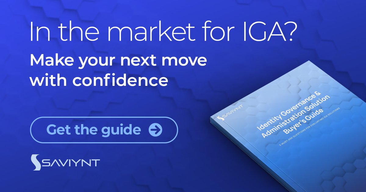 sean85286's tweet photo. IGA modernization is a must. And the solution you choose determines your organization’s ability to act fast, scale up, and plan ahead.

Make your next move with confidence, using the new #IGA Buyer’s Guide from @Saviynt. https://t.co/yRYS6Zp19X https://t.co/VbSJJ3DiLZ
