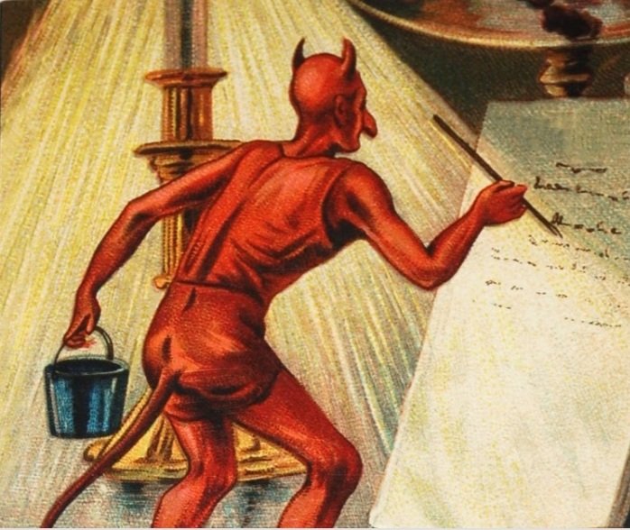 En la Edad Media, los errores ortográficos que cometían los escribas se atribuían a un demonio llamado Titivillus. También se decía que era el causante de las equivocaciones en las oraciones y rezos, fallos con los que ganaba almas para Lucifer.