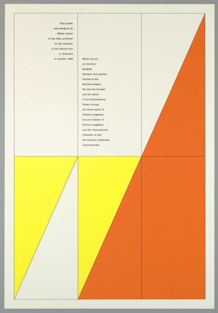 AisleOne's tweet image. Two gorgeous posters designed by Walter Allner in the 80s.

collection.cooperhewitt.org/people/1805105…