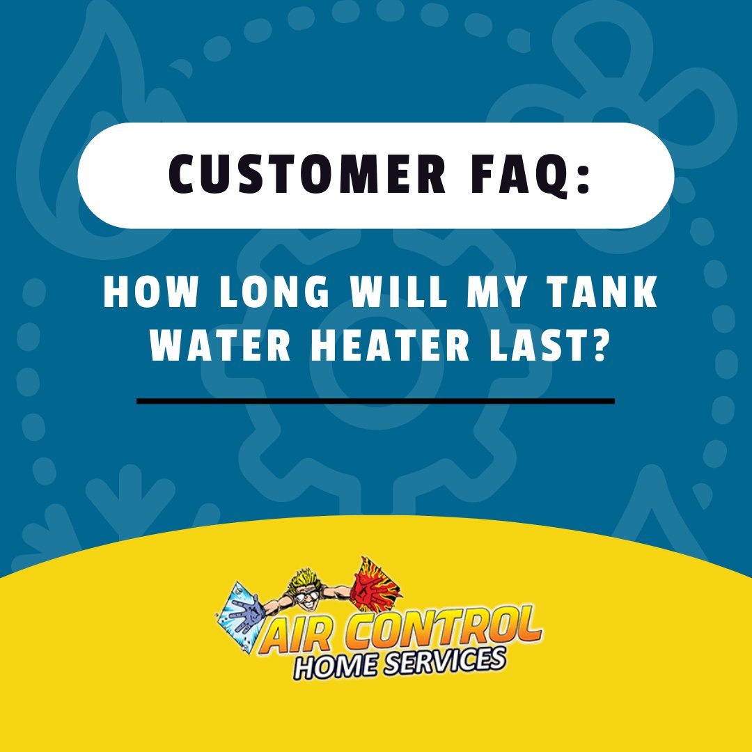 aircontrolaz's tweet image. #CustomerFAQ: How long will my tanked water heater last?

While the average lifespan for tanked water heaters is 10-15 years, you can extend the lifespan of yours by getting regular maintenance and looking out for any repair warning signs.