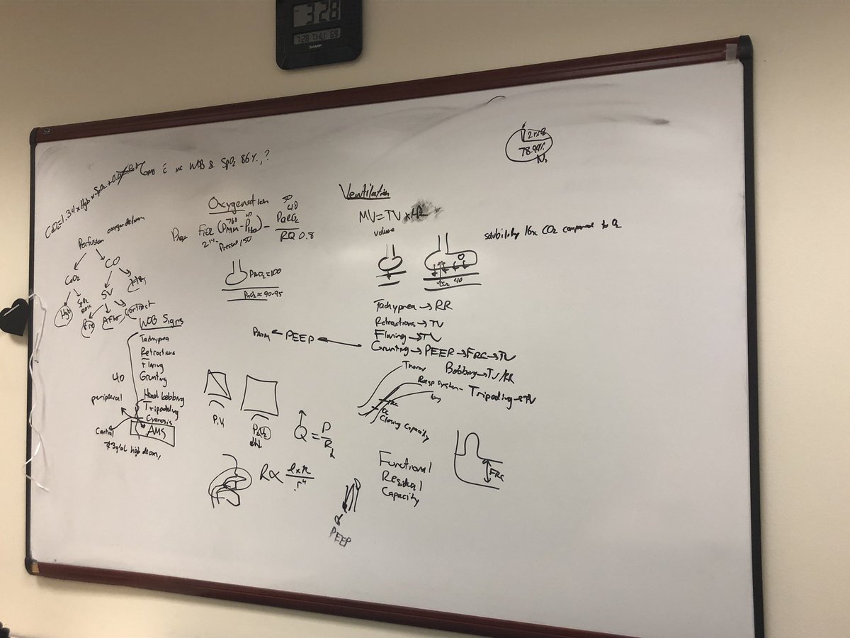 There’s nothing better than going back to the fundamentals. Great board talk by <a href="/BortcoshW/">William Bortcosh</a> on work of breathing during conference today , also featured in this <a href="/CritPeds/">PedsCrit</a> episode 👇! #PedsICU