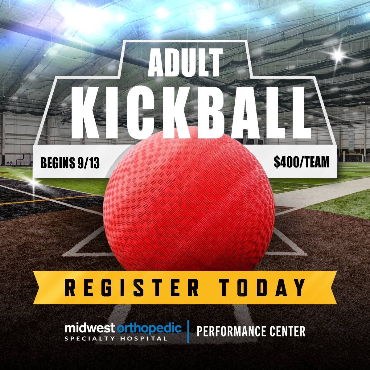 Adult Coed KICKBALL will be starting up soon! 👊 Get your team together and sign up today! 

🔴 Guaranteed 6 league games + 1 playoff game
🔴 Tuesday nights from 9/13 - 10/25
🔴 $400/team with a prize for the winning team!

Register today! ➡️ bit.ly/22Kickball