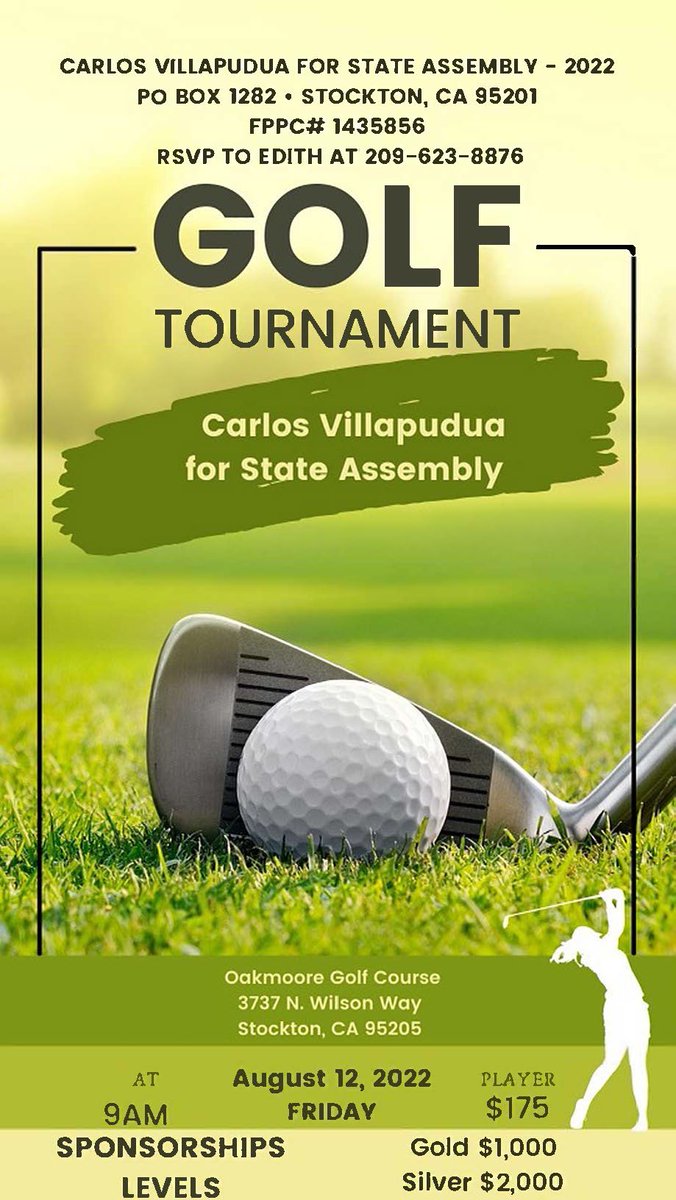 Join us on August 12th for a GREAT day of golf! Contact us at carlos@carlos2022.com