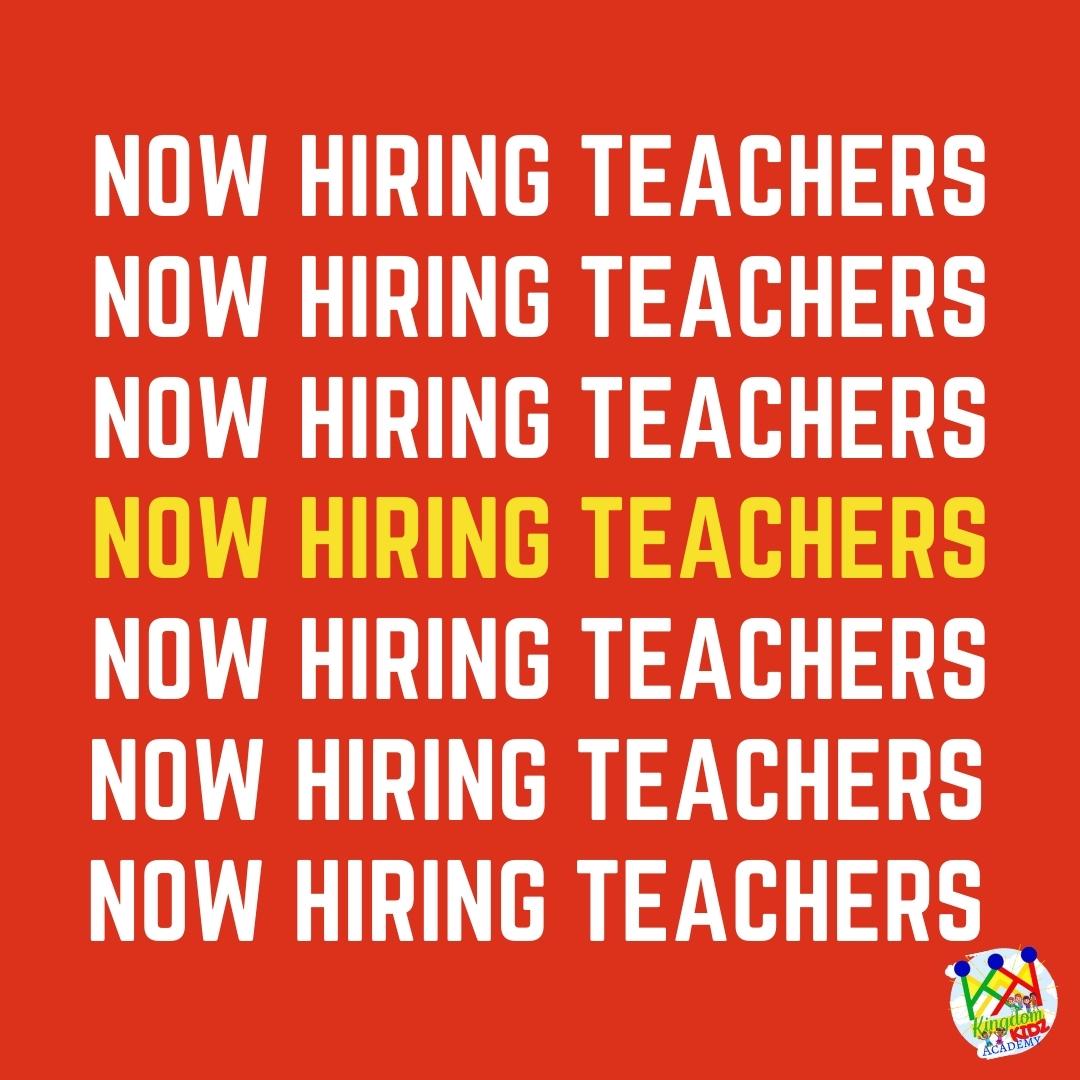 Yep!  We're hiring teachers, and we want to meet you!  Let's see if we are a good fit for each other. 

#KingdomKidzAcademy #teachersneeded #nowhiringteachers #teacherswanted2022 #RVA #RVAteachers #RVAdaycare