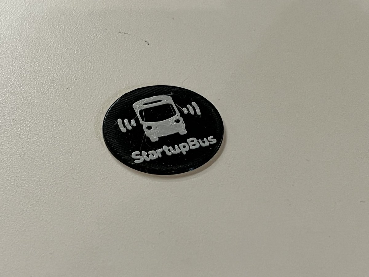 AccordionGuy's tweet image. What a technologically interesting time we live in! In a span of hours, Domi Station 3-D printed StartupBus pogs and socks with one of our startup’s logos! #StartUpBus2022 #ThinkInsideTheBus