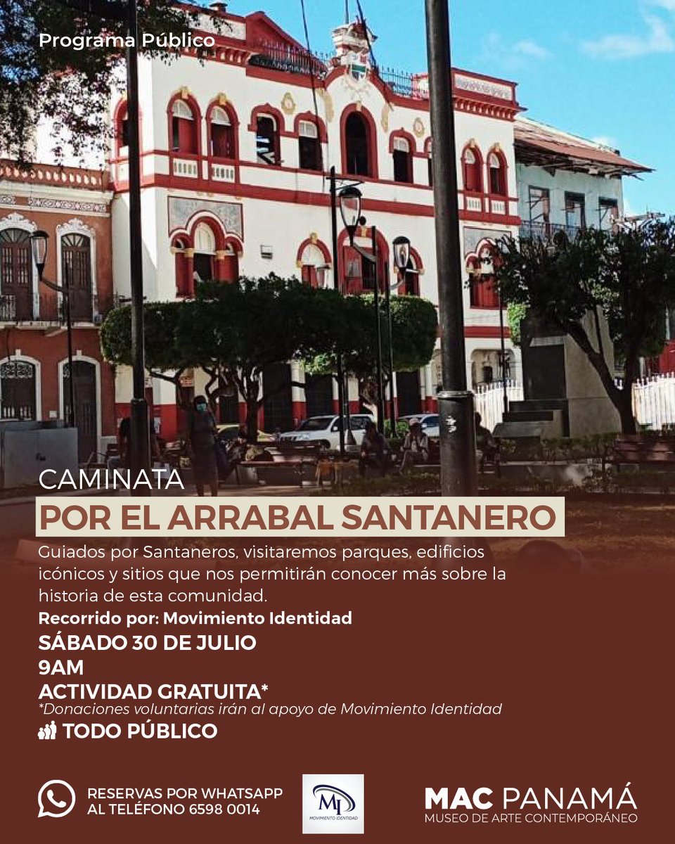 guiados por Santaneros, visitaremos parques, edificios  icónicos y sitios que nos permitirán conocer.
este sábado 30 de julio a las 9:00 a.m.