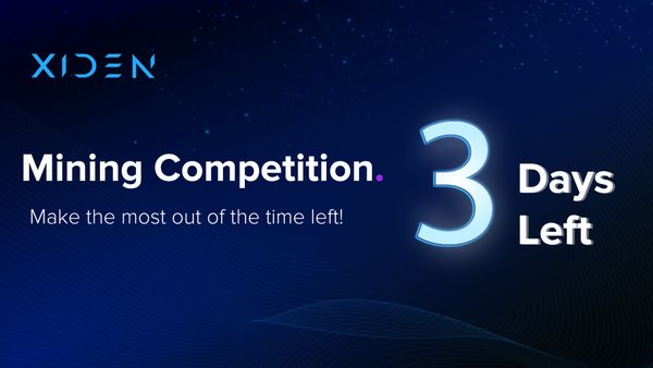 ZiXXarOfficial's tweet photo. βοΈWith only 3 days remaining, thereβs no better time to sign up for the #Xiden #MiningCompetition and show us why your Xiden pool is the best of all.
πEnter the game: https://t.co/yxTMBw1X5l https://t.co/mPG0c7w5ng