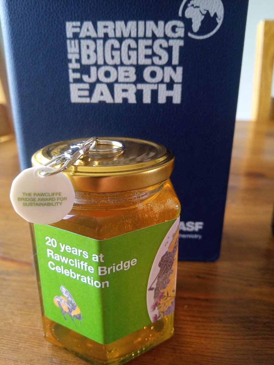 The award is to celebrate 20years of <a href="/BASFcropUK/">BASF Agricultural Solutions UK</a> biodiversity work and research on our farm at  Rawcliffe Bridge, the honey 🍯 is produced by Charles the beekeeper 🐝 who keeps some of his hives at Rawcliffe Bridge 🌻🌾