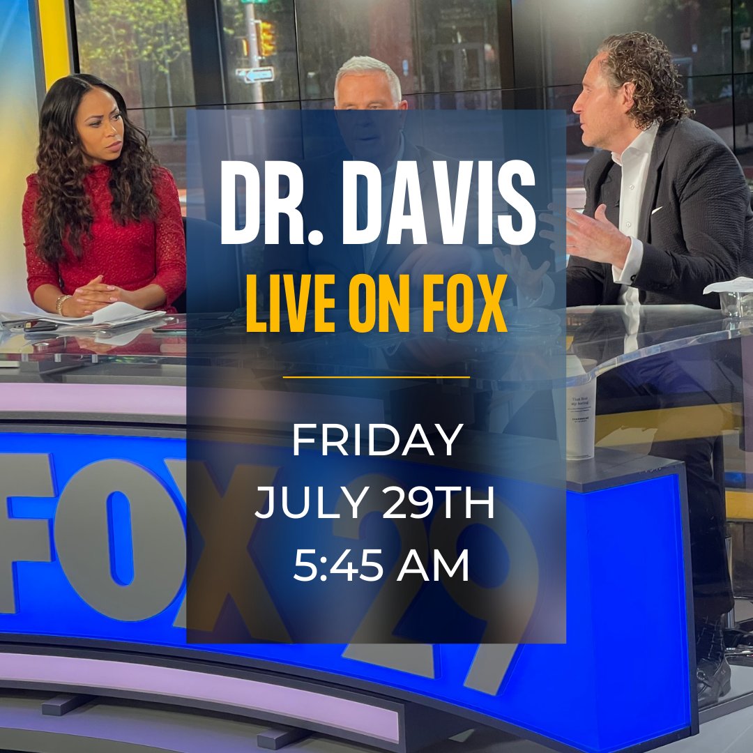 Don't miss Dr. Steven Davis on <a href="/FOX29philly/">FOX 29</a> tomorrow morning LIVE at 5:45! 🎬