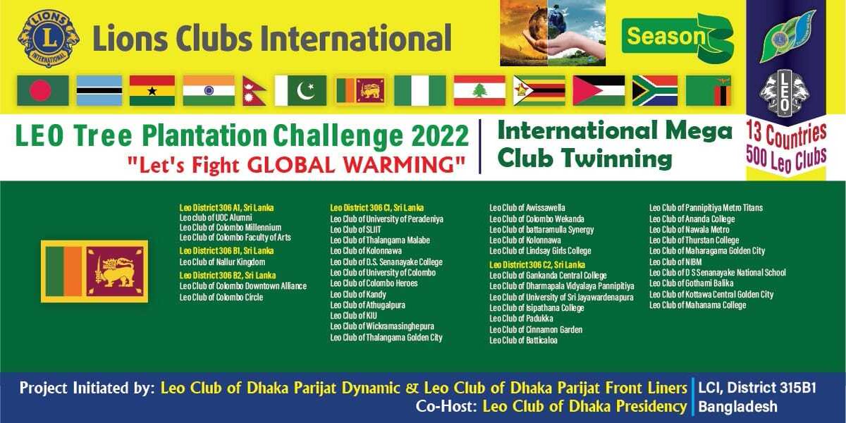 MGC_leos's tweet photo. Leos of Maharagama Golden City are proudly joining hands with the international twining project "Leo Tree plantation challenge 2022" along with 550 Leo clubs in the world   Here are the list of other Leo clubs joining from our motherland with the project! https://t.co/GSG3jtAv4K