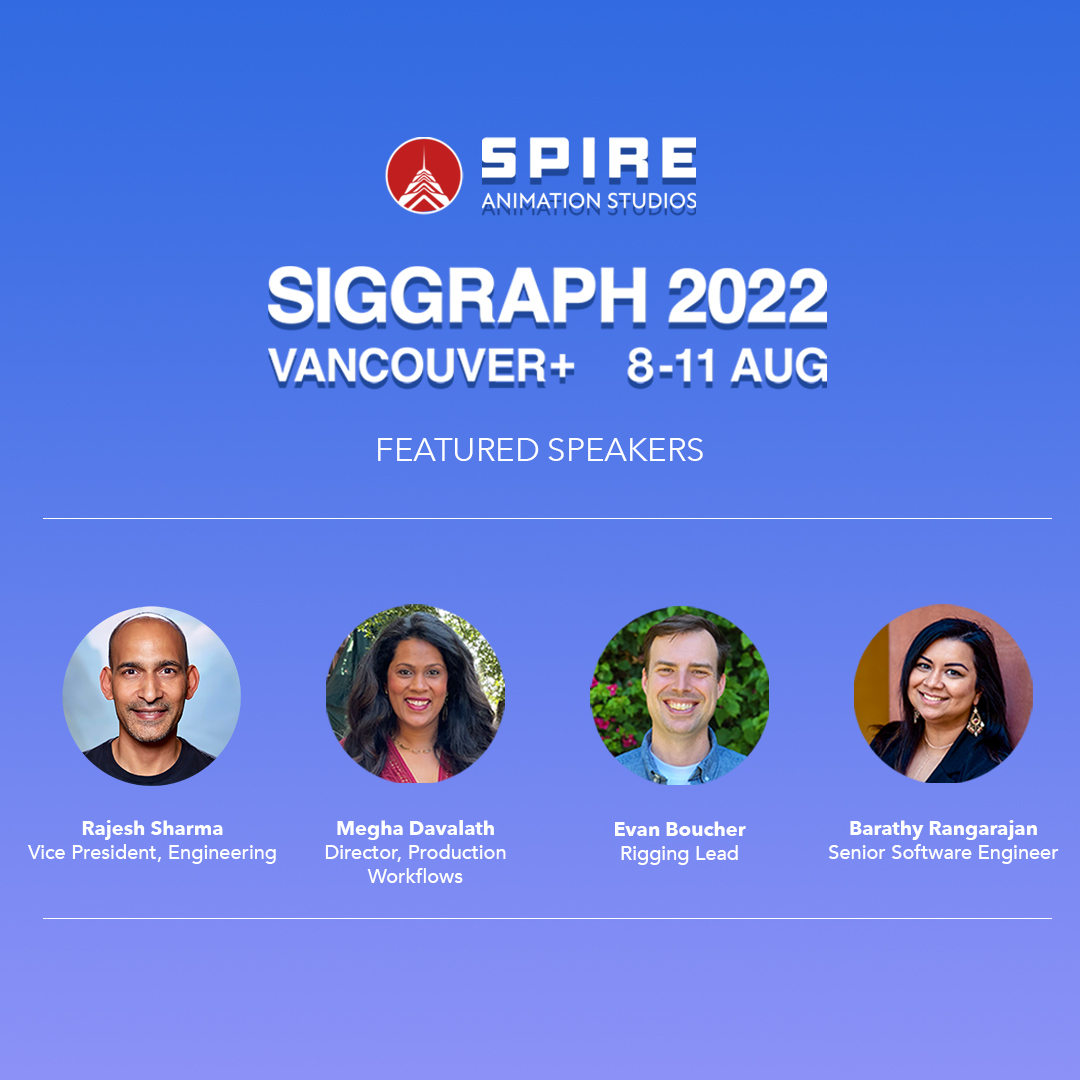 Going to @SIGGRAPH? We’d love to stay in touch: tinyurl.com/SpireSIGGRAPH22. The <a href="/SpireAnimation/">Spire Animation Studios</a> dream team heads to Vancouver in August! Look for Rajesh Sharma <a href="/xarmalarma/">Rajesh Sharma</a>, Megha Davalath, Evan Boucher, and Barathy Rangarajan in virtual+in-person sessions.
#Animation #SIGGRAPH2022