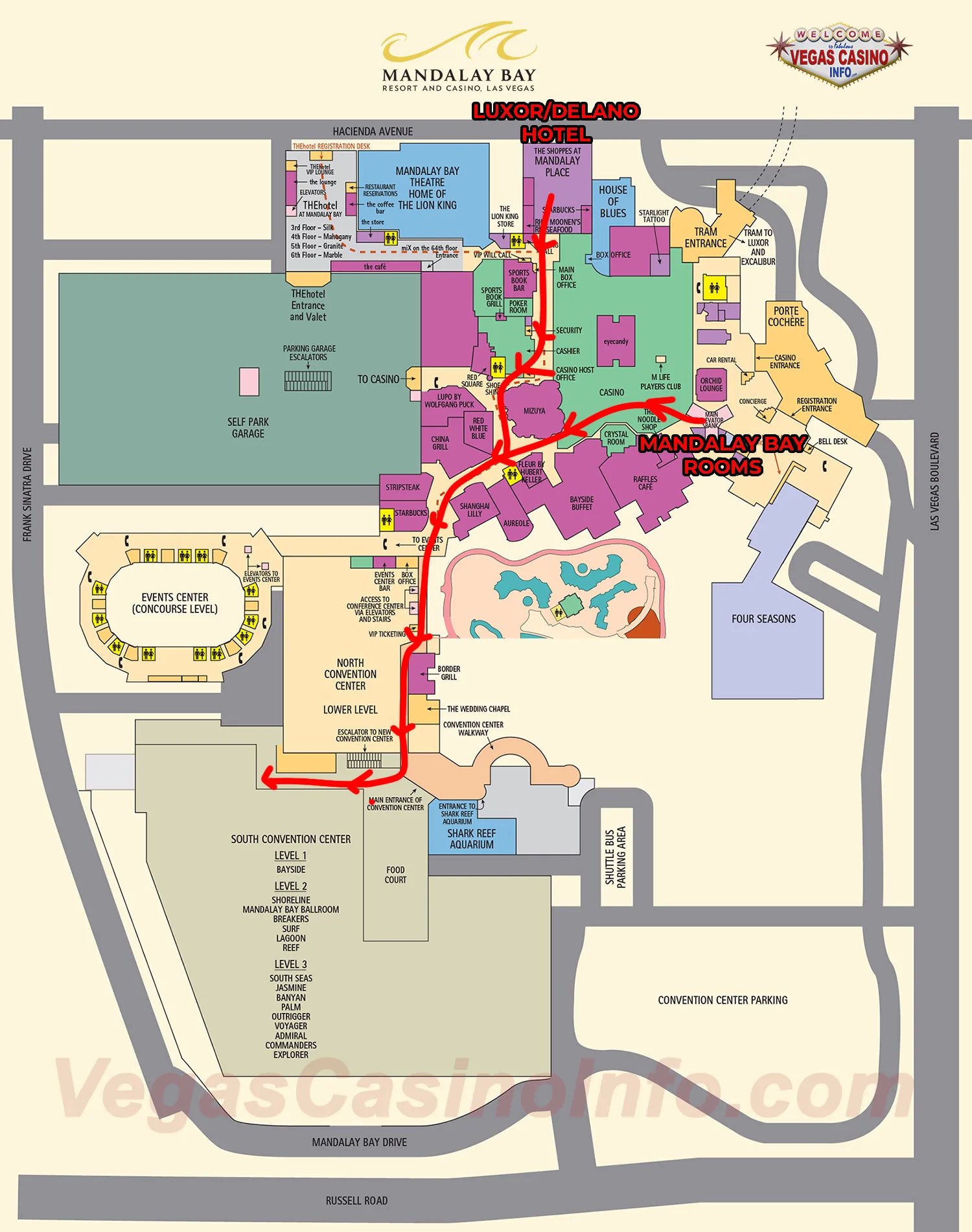 Sherry Nhan @First Attack on X: From the article - a map to get to @EVO 's convention  center from Mandalay Bay/Luxor/Delano!  / X