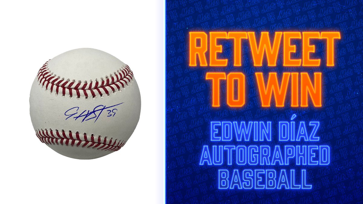 New York Mets (@mets) on Twitter photo 🔥🎺 RT to Win 🎺🔥
RT this and follow us for your chance to win a baseball signed by the man with the best entrance in baseball, <a href="/SugarDiaz39/">Edwin Diaz</a>! 🔥🎺 RT to Win 🎺🔥
RT this and follow us for your chance to win a baseball signed by the man with the best entrance in baseball, <a href="/SugarDiaz39/">Edwin Diaz</a>!