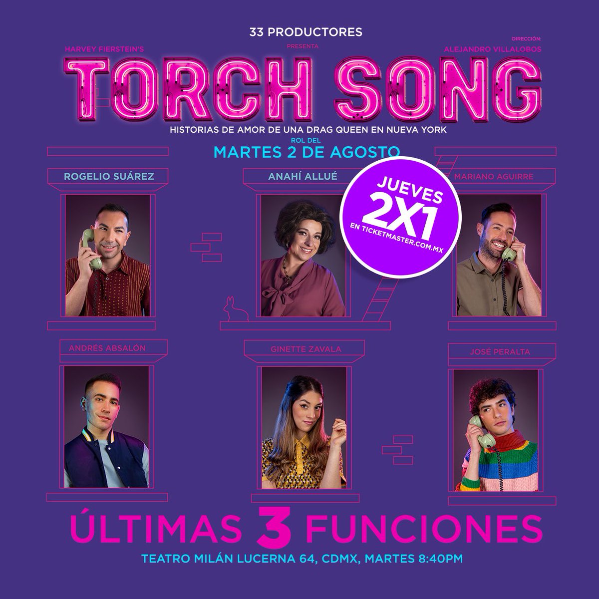torch_song_mx's tweet photo. 🚨LLEGÓ EL JUEVES DE 2X1🚨

¡Aprovecha esta oferta de @Ticketmaster_Me y no te quedes sin ver #TorchSong, solo quedan 3 funciones!

🎟️Compra tus boletos aquí https://t.co/hRMZDUZCc7 https://t.co/5DMM5nOqnJ