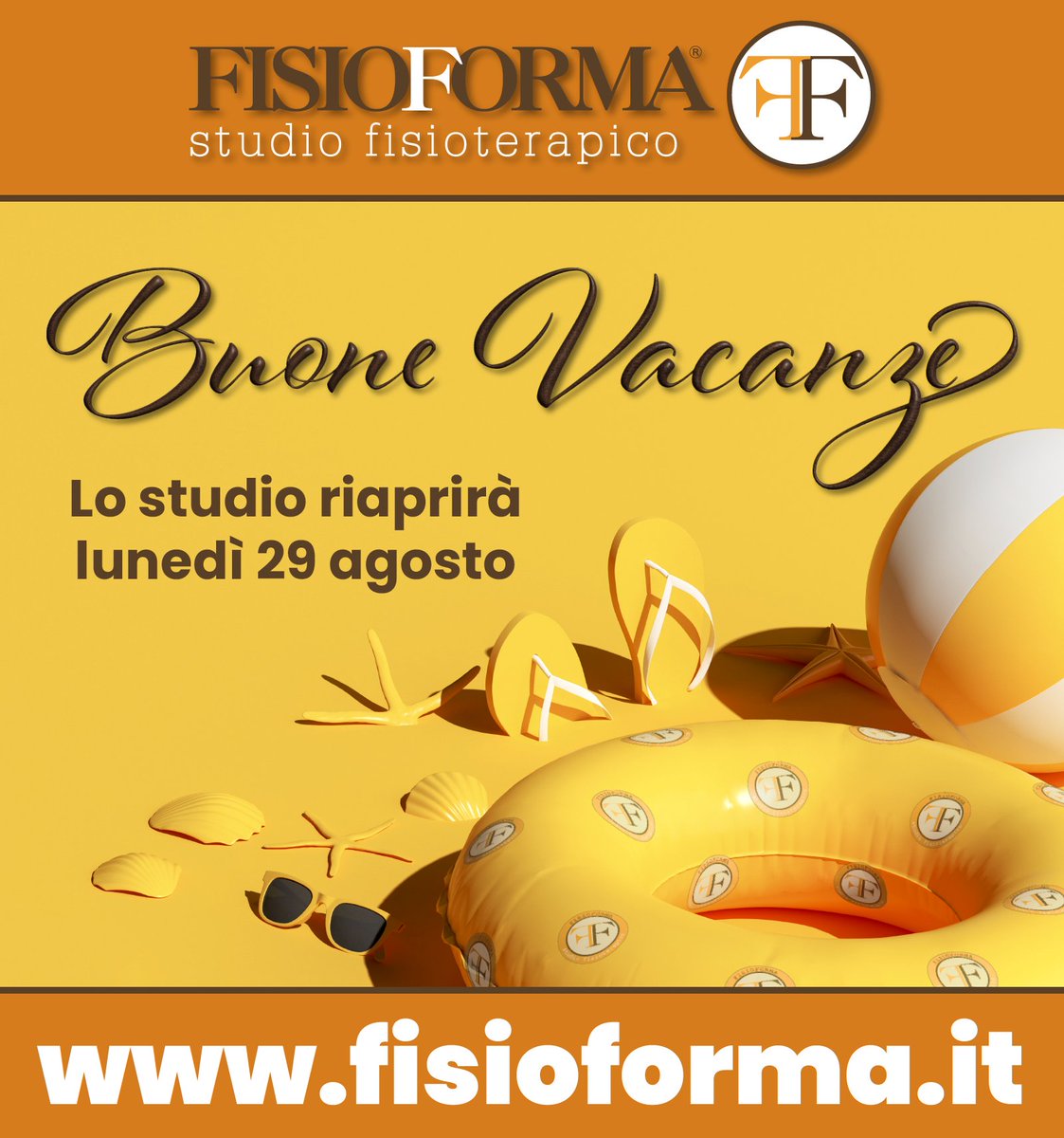 Buone vacanze, lo studio riaprirà lunedì 29 agosto
fisioforma.it