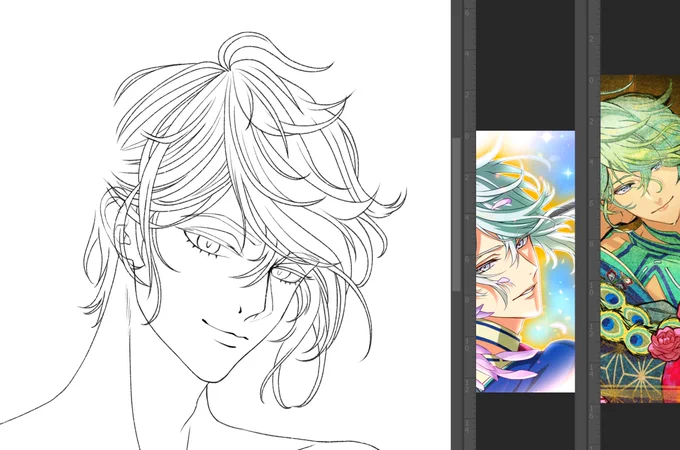 lineart is fun.... until it's aoi's hair 💀💀💀 