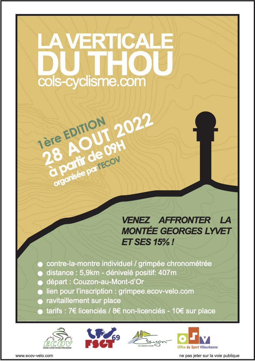 ChrisGachet's tweet photo. ⏳ La 1ère Verticale du Thou https://t.co/BeLHATvVIF, c'est dans un mois ! 
🔜 28/08 
🚴🏻‍♂️ CLM individuel ouvert à toutes et à tous
⏰ 1er départ à 9h
⏩ 5,9 km ↗️ 407 m de dénivelé
📍 Couzon-au-Mont-d'Or
▶️ OpenRunner 14693967
🎟 https://t.co/lFi6D9J95Z
ℹ️ https://t.co/VzMDkT43wd https://t.co/4994QFUThS