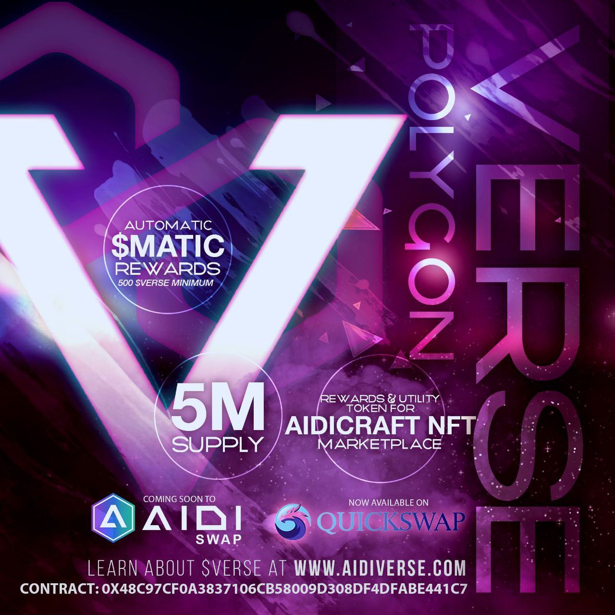 AidiToken's tweet image. Hello @CoinMarketCap it's me again. Our amazing community have been waiting patiently to be listed. My good friend @RealVerseToken has a short supply of 5M and $AidiMatic has a supply of 100M. We want to bless the world with $Matic rewards but we need your help! #CMCCommunity 😉