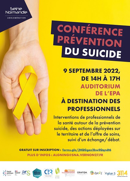 [Conférence #prévention du #suicide] À l’occasion de la journée mondiale de prévention du suicide ayant lieu le 10 septembre, une conférence sur le sujet est organisée le 9 septembre. + d'infos : urlz.fr/iSBg Gratuit sur inscription : urlz.fr/iS7U