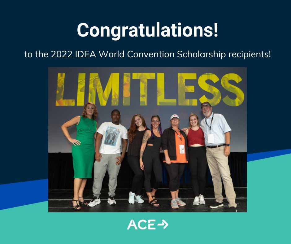 Congrats to the 2022 IDEA World Convention Scholarship recipients!

L-R: Amy Thompson, IDEA CEO; James Gathings; Kelly Kroeker; Leanne Johnson; Sandra Brown; Julie Schuldt; Peter Davis, IDEA Co-Founder. Not pictured: Kathie Davis, IDEA Co-Founder. #IDEAfit 

📸: <a href="/ideafit/">IDEA® Health & Fitness Association</a>