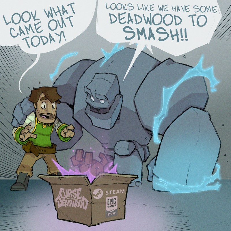 Curse of the Deadwood is out NOW. After years of hard work, we are SO excited to share it. Survive in Knottington &amp; defeat the epic Curse! Available on Steam &amp; Epic!!: ow.ly/68R550K6AqE &amp; ow.ly/LMRz50K6AqA.
#CurseoftheDeadwood #Steam #animation #indie #Epic