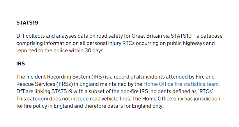 owenboswarva's tweet photo. Linking police and fire road collision data: an initial feasibility study https://t.co/ff9GaC9E4m from @transportgovuk #roadsafety #transportdata #linkeddata

The #STATS19 data is #opendata. The IRS dataset used here isn't open and includes coordinate locations of incidents. https://t.co/sHijtTZY03