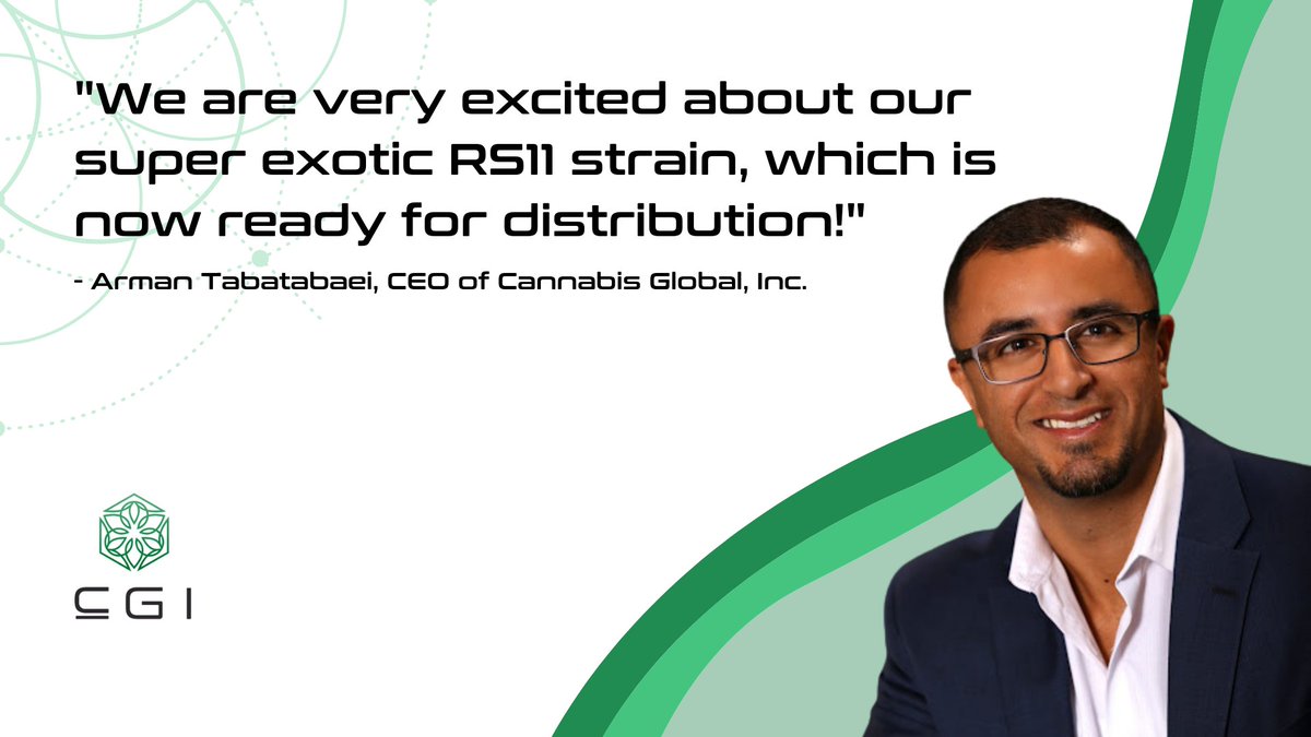 "We are very excited about our super exotic RS11 strain, which is now ready for distribution!" - CEO of Cannabis Global Arman Tabatabaei.

Check out our press release where we talk about RS11 and more here: bit.ly/3GFpblt 

#Cannabis #CannabisIndustry #Stocks #OTC $CBGL