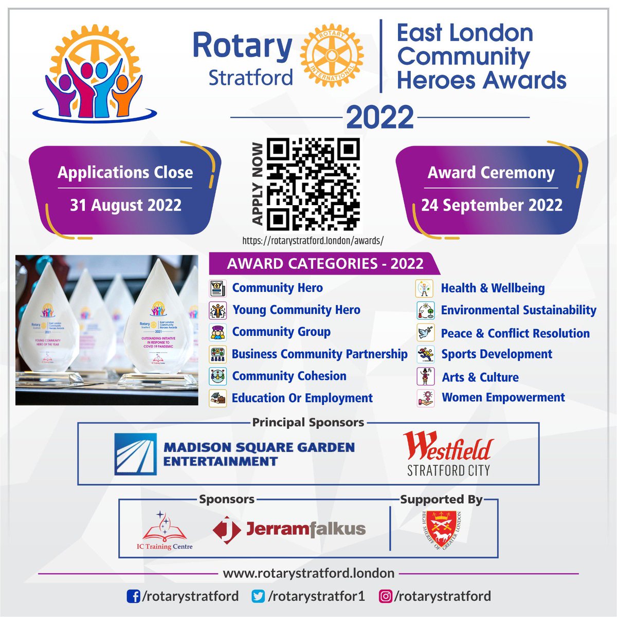 Most awaited East London community Heroes Awards are here - send nominations before it’s too late #community #london Rotary International Madison Square Garden Entertainment Corp.  #entertainment  Himanshu Jain, PMP®, CBAP  Westfield @JerramFalkus <a href="/rotarystratfor1/">Rotary Club Of Stratford, London</a>  <a href="/hjain0108/">Himanshu Jain</a>