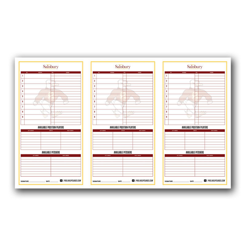 prolineupcards's tweet photo. Love the look of these @SalisburyBB Lineup Cards! #D3Thursday
Custom Lineup Cards and Dugout Charts at https://t.co/n50VzOBugg https://t.co/9w7YjsxI7Z