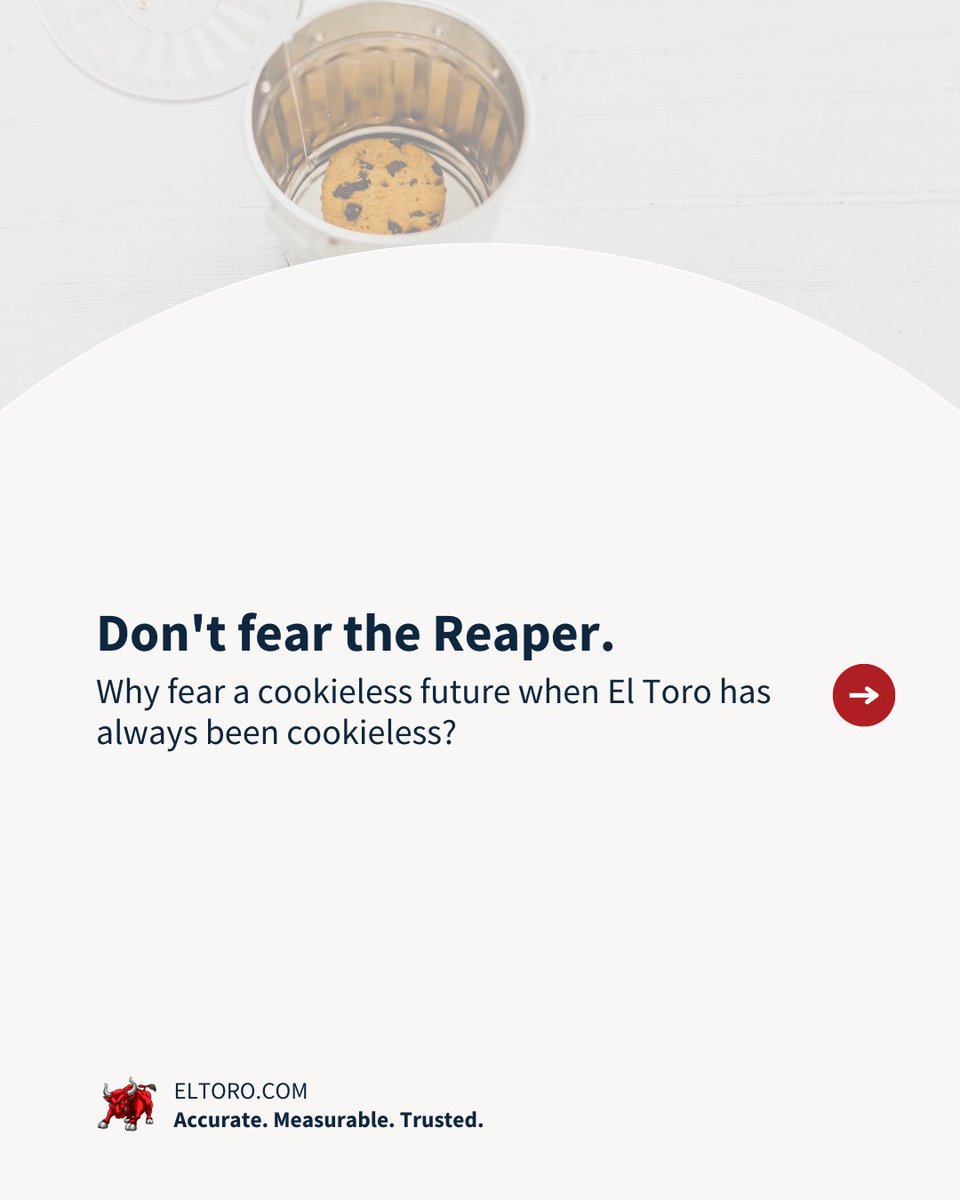 ElToroDotCom's tweet image. The end of the cookie is near, and we aren't upset. Get ready for the cookieless future with the leader in #IPTargeting.

#CookielessFuture #MarTech #AdTech