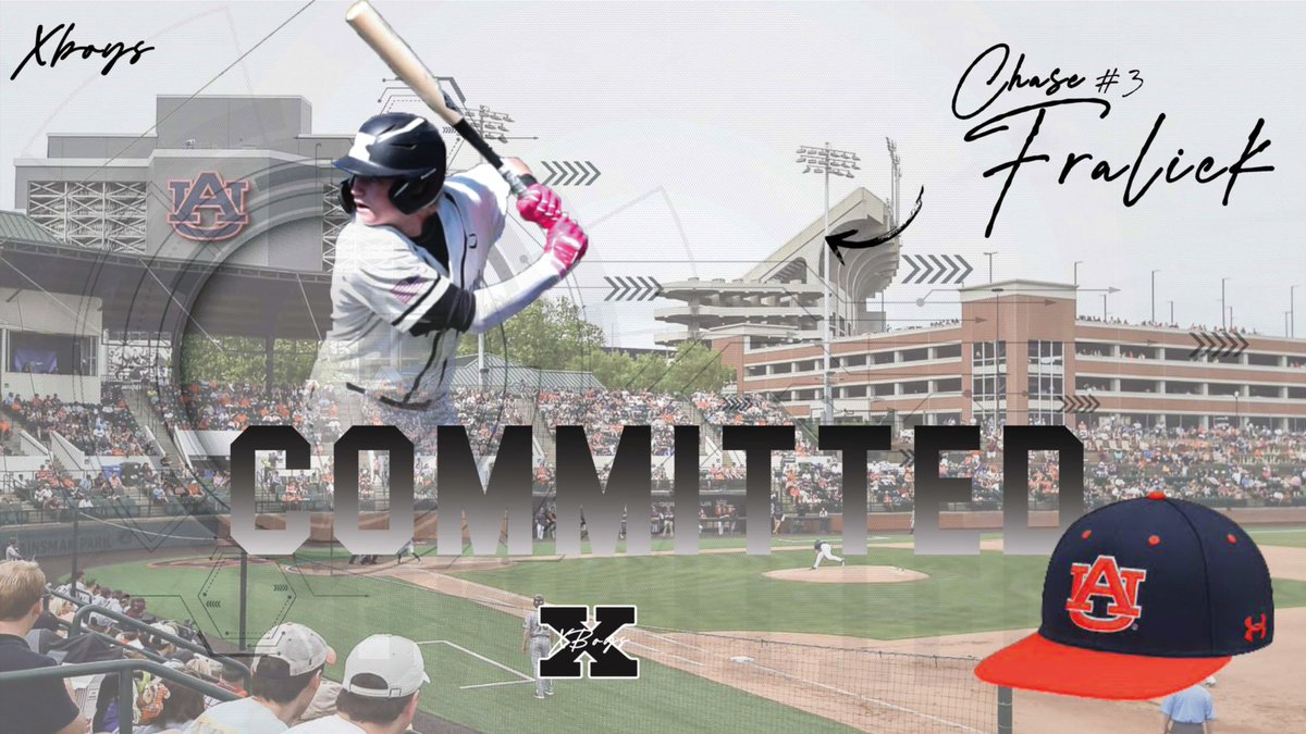 I am super pumped to announce that I will be furthering my athletic and academic at Auburn University. I want to thank the whole coaching staff for this opportunity and my family and friends for guiding me to this point. @auburnbaseball #wareagle